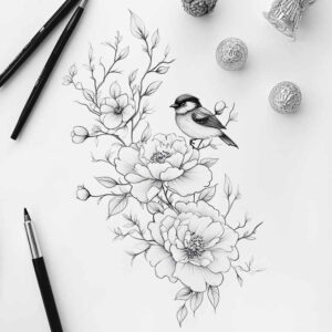 subtle-form – tattoo design ideas free ai generated – quiet – for-biceps – Gallery: delicate-flowers-inkby-ai