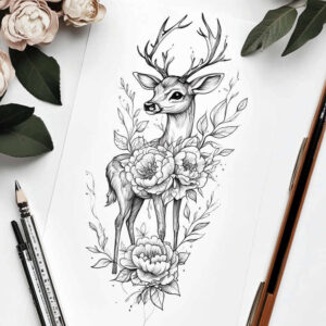 subtle-light-play – tattoo design ideas free ai generated – nonintrusive – for-spine – Gallery: delicate-flowers-inkby-ai