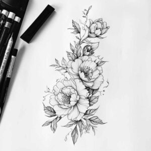 subtle-transitions – tattoo design ideas free ai generated – discreet-ink – for-calf – Gallery: delicate-flowers-inkby-ai