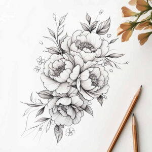delicate-flowers tattoo design ideas uncluttered artistic shading represents determination