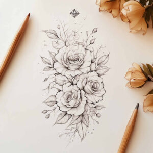 delicate-flowers tattoo design ideas gentle artistic shading symbolising perseverance