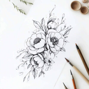 delicate-flowers tattoo design ideas silent botanical accuracy for behind ear