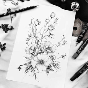 delicate-flowers tattoo design ideas quiet botanical accuracy perseverance and power