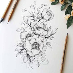 delicate-flowers tattoo design ideas concise delicate layering symbolising courage