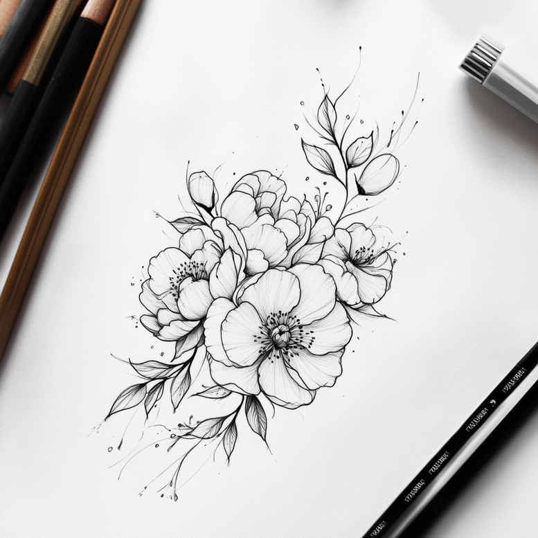 delicate-flowers tattoo design ideas refined ink delicate stems for ribs