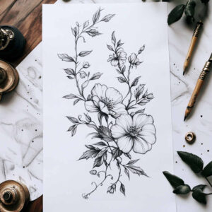delicate-flowers tattoo design ideas compact detailed veins shows endurance
