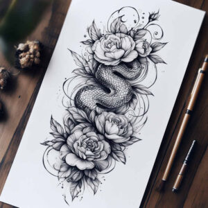delicate-flowers tattoo design ideas compact elegant for knee
