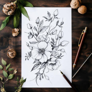 delicate-flowers tattoo design ideas micro art elegant for upper chest