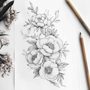 delicate-flowers tattoo design ideas minimalist elegant stands for determination