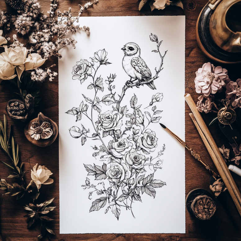 delicate-flowers tattoo design ideas lightweight fine detail stands for determination