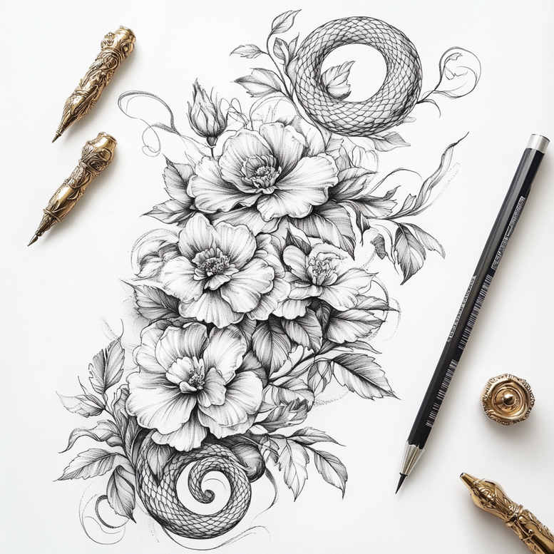 delicate-flowers tattoo design ideas subtle floral motifs embodying determination