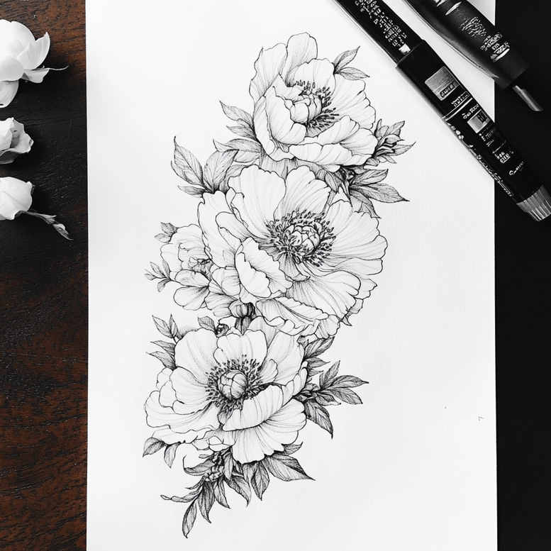 delicate-flowers tattoo design ideas unadorned floral motifs for full back