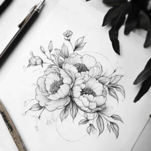 delicate-flowers tattoo design ideas single color floral silhouettes for lower arm