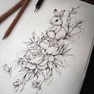 delicate-flowers tattoo design ideas micro symbol flowing lines for calf