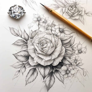 delicate-flowers tattoo design ideas elemental flowing lines for sternum