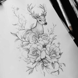 delicate-flowers tattoo design ideas micro tattoo flowing lines symbolising determination