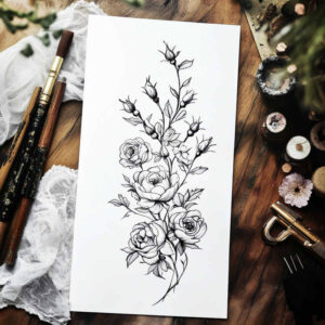 delicate-flowers tattoo design ideas pure motif gentle textures for full back