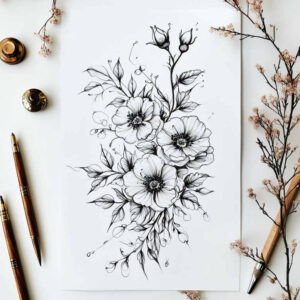 delicate-flowers tattoo design ideas quiet art harmonious symbolising resilience