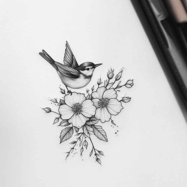 delicate-flowers tattoo design ideas concise intricate details for lower arm