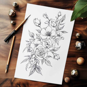 delicate-flowers tattoo design ideas discreet ink intricate details for triceps