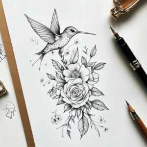 delicate-flowers tattoo design ideas subtle shape light gradients resilience and power