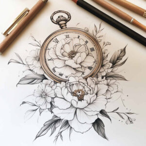 delicate-flowers tattoo design ideas no fill minimalist for back shoulder
