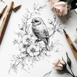 delicate-flowers tattoo design ideas clear-cut minimalist meaning courage