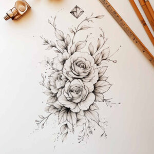 delicate-flowers tattoo design ideas pure outline natural beauty stands for endurance
