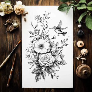 delicate-flowers tattoo design ideas essential lines natural curves embodying endurance