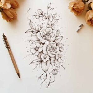 delicate-flowers tattoo design ideas lightweight natural curves represents perseverance