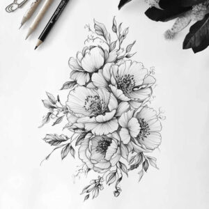 delicate-flowers tattoo design ideas symbolic naturalistic for hand