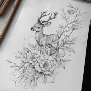 delicate-flowers tattoo design ideas mini geometry naturalistic for spine