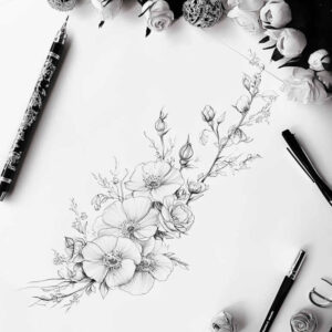 delicate-flowers tattoo design ideas fine dot soft edges shows perseverance