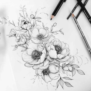 delicate-flowers tattoo design ideas simple icon soft petals represents strength