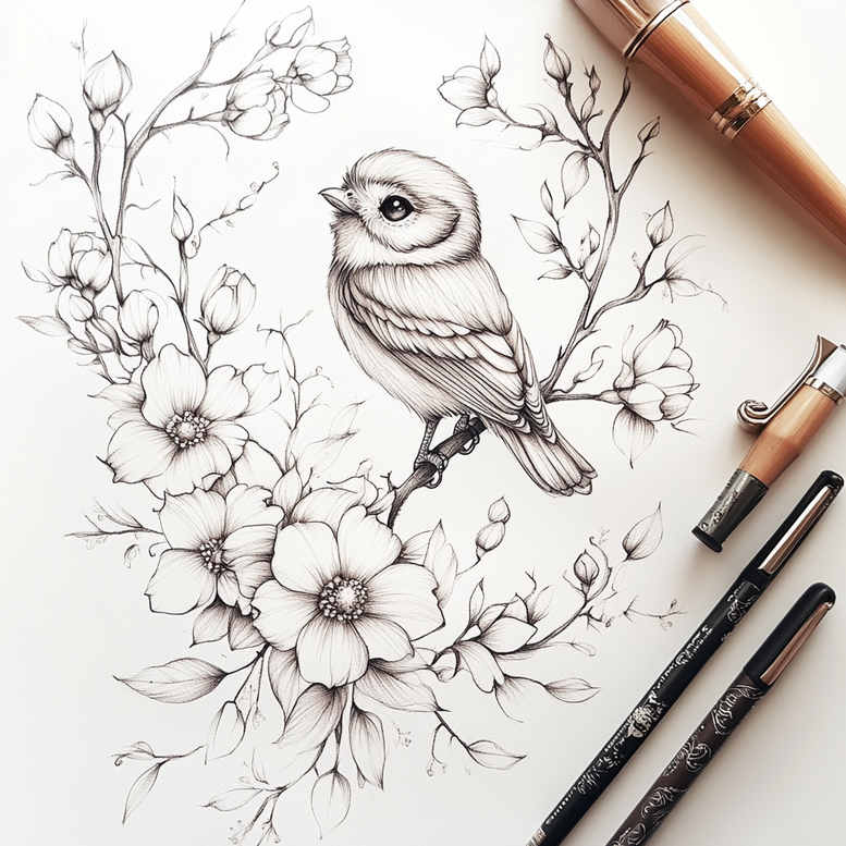 delicate-flowers tattoo design ideas pinprick subtle highlights for knee