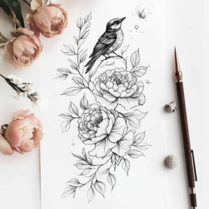 delicate-flowers tattoo design ideas no excess subtle shading for knee