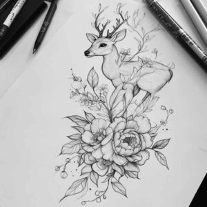 delicate-flowers tattoo design ideas fine line subtle shading meaning endurance