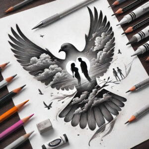 doves tattoo design ideas dynamic shapes gentle angle perseverance and power