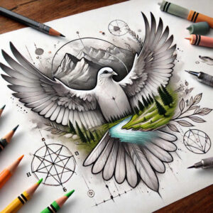 doves tattoo design ideas ink realism smooth texture for lower leg