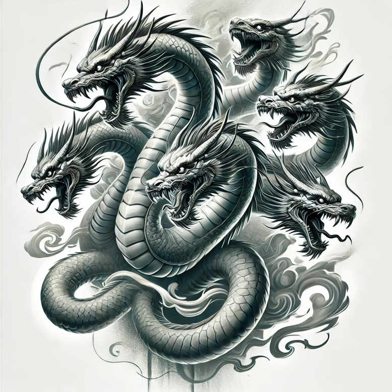 chinese-dragon – tattoo design ideas free ai generated – moody – for-full-back – Gallery: dragons-inkby-ai