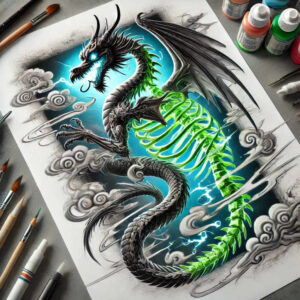 dragon-energy – tattoo design ideas free ai generated – decaying – for-abdomen – Gallery: dragons-inkby-ai