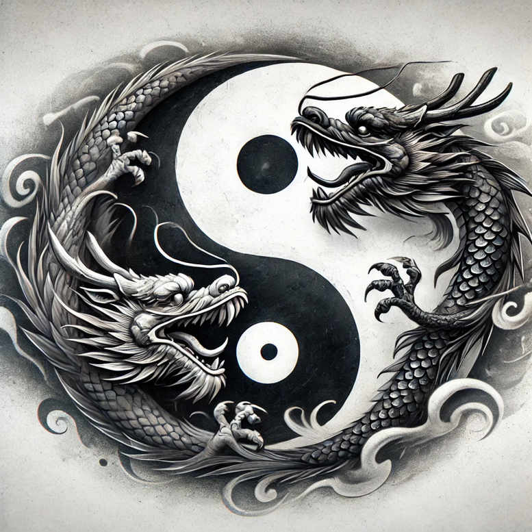 dragon-silhouette – tattoo design ideas free ai generated – crawling – for-forearm – Gallery: dragons-inkby-ai