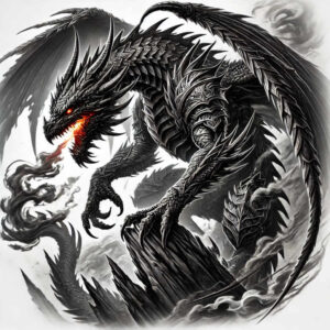 dragon-smoke – tattoo design ideas free ai generated – eerie – for-neck – Gallery: dragons-inkby-ai