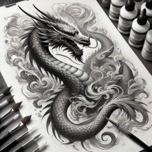 dragons tattoo design ideas rich shading curved lines for inner arm