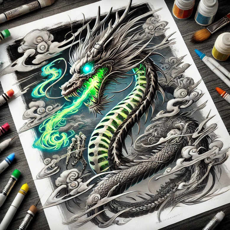 dragons tattoo design ideas Realism crisp detail detailed scales for back of neck