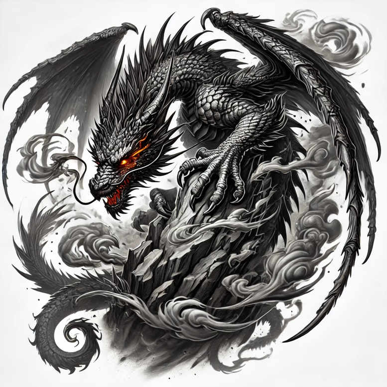 dragons tattoo design ideas glossy fierce silhouette embodying courage