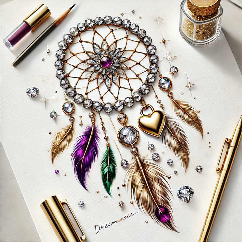 dreamcatcher-and-flowers – tattoo design ideas free ai generated – realism-soft-transitions – for-ribs – Gallery: dreamcatchers-inkby-ai