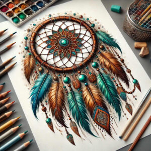 feather-tattoo – tattoo design ideas free ai generated – neotraditional-enhanced-shading – for-hand – Gallery: dreamcatchers-inkby-ai
