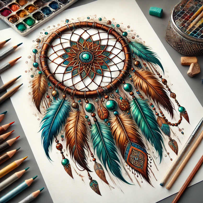 feather-tattoo – tattoo design ideas free ai generated – neotraditional-enhanced-shading – for-hand – Gallery: dreamcatchers-inkby-ai