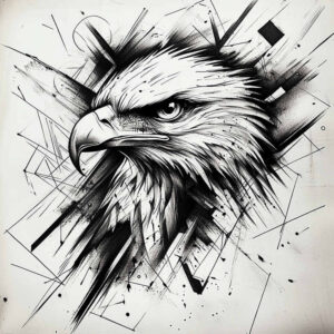 eagle-in-air – tattoo design ideas free ai generated – neotraditional-subtle-tone – for-outer-arm – Gallery: eagles-inkby-ai